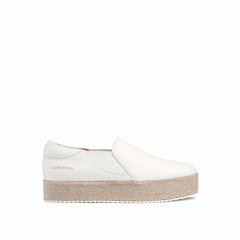 Russell & Bromley Wrap Up Womens Jute Flatform Sneakers White |XIS9410LI|